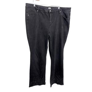 Fit Boot Womens 20 Black Jeans Embroidered Y2K Grunge Western Hippie